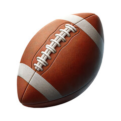 Close-up of an American football, with detailed texture and laces, perfect for sports articles, equipment stores, and game day promotions.