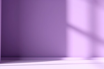 Abstract purple studio background for product presentation. Empty room with shadows of window. Display product with blurred backdrop, Generative AI - obrazy, fototapety, plakaty