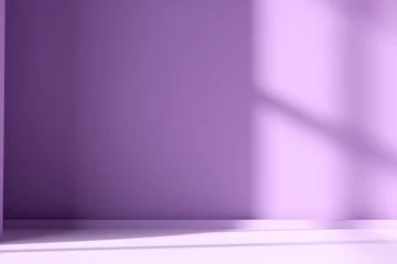 Foto op Canvas Abstract purple studio background for product presentation. Empty room with shadows of window. Display product with blurred backdrop, Generative AI © Image Alchemy