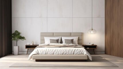 Fototapeta na wymiar Home mockup modern bedroom interior background