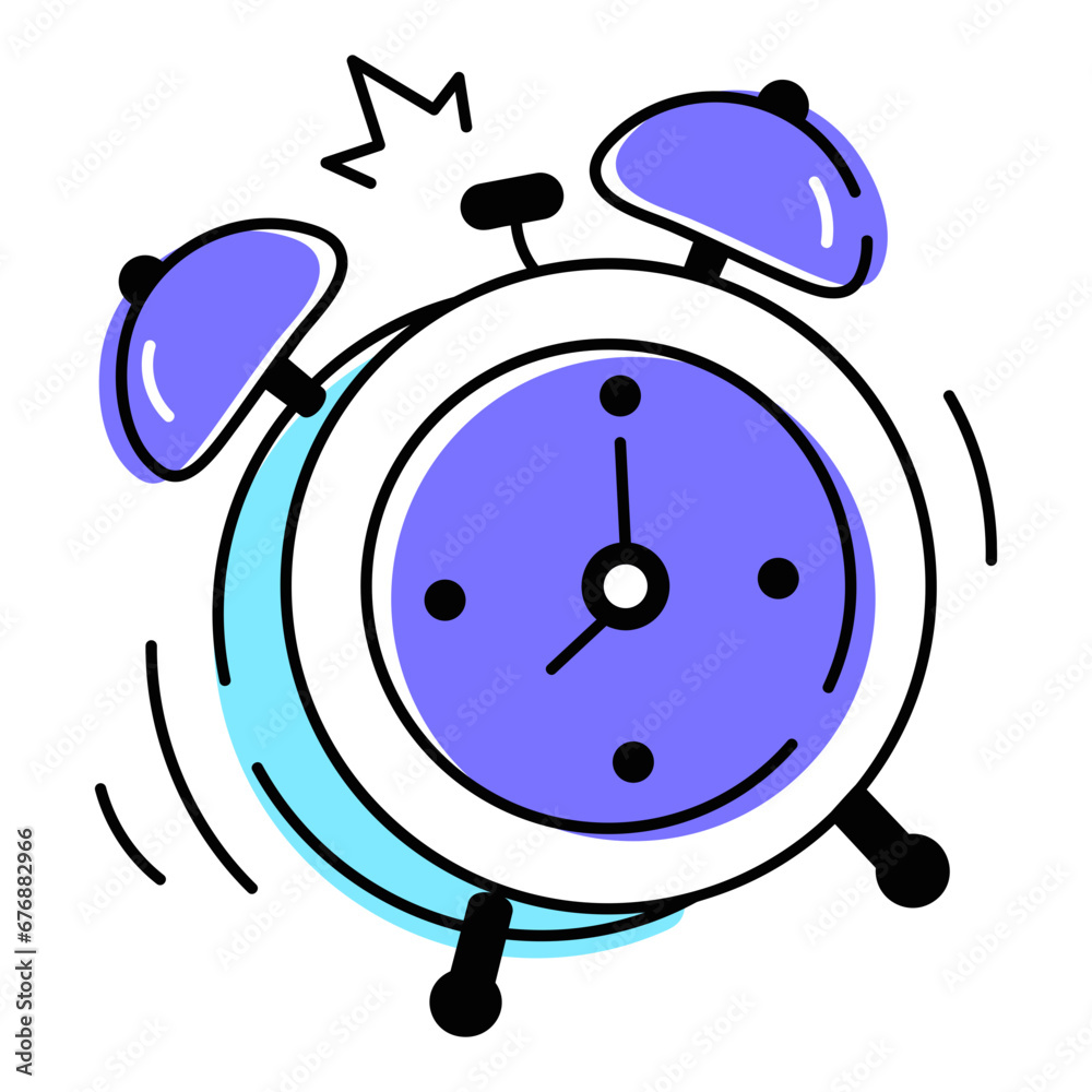 Canvas Prints easy to edit doodle icon of alarm clock