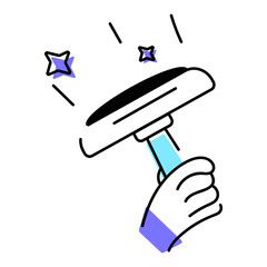 Premium doodle icon depicting glass cleaner 