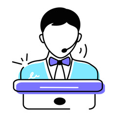 Grab this doodle icon of receptionist 