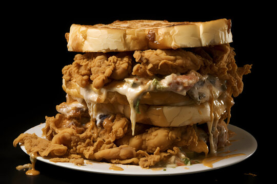Fried Brain Sandwich - United States - Sandwich made with sliced calves' brains, often battered and fried