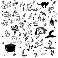 halloween icons set