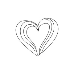 heart isolated on white background line art.