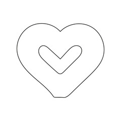 heart isolated on white background line art.