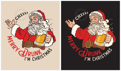 Merry Drunk i'm Christmas-Santa Claus