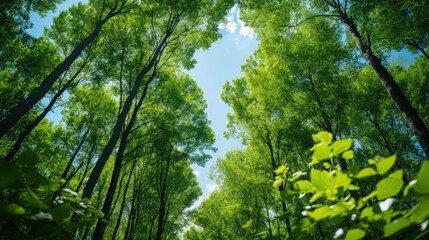 Fototapeta premium Forest Tree Low Angle View Panoramic Landscape
