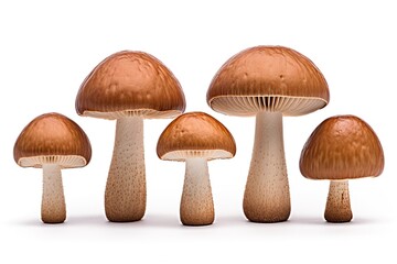 Shimeji mushrooms isolated on white background. Generative Ai