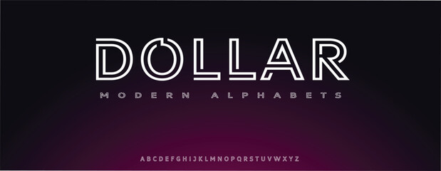 DOLLAR creative modern urban alphabet font. Digital abstract , futuristic, fashion, sport, minimal technology typography. Simple numeric vector illustration