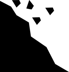 vector illustration of a mountain collapse