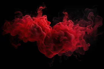 Poster Love Concept. Black Background Full Of Red Smoke. AI Generative © ArtmediaworX