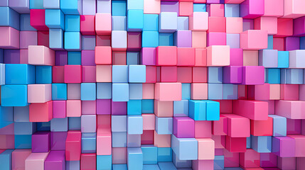 a colorful abstract background with a diagonal pattern of squares and rectangles in shades of pink