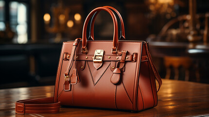 Brown handbag.