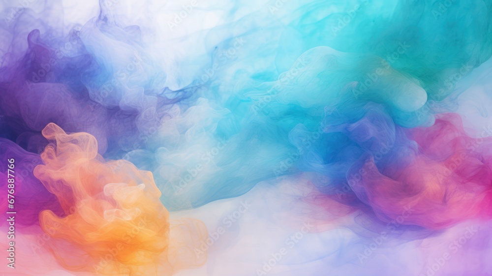 Poster abstract colorful watercolor hand drawn background. fantasy sky with colorful smokes. seamless and i