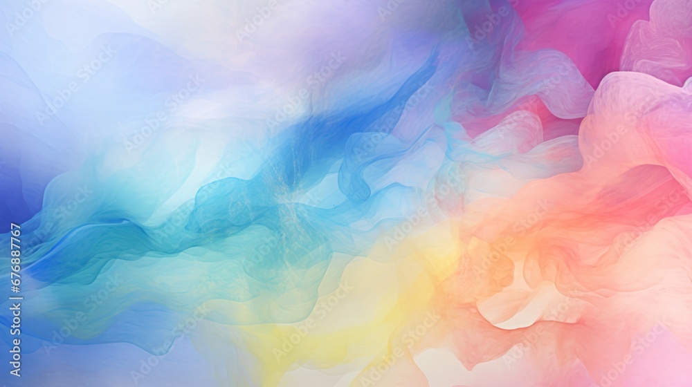 Poster abstract colorful watercolor hand drawn background. fantasy sky with colorful smokes. seamless and i