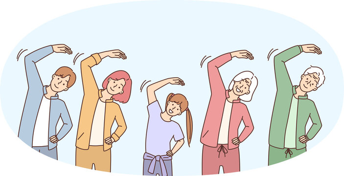 recommend clip art: Happy family workout together
