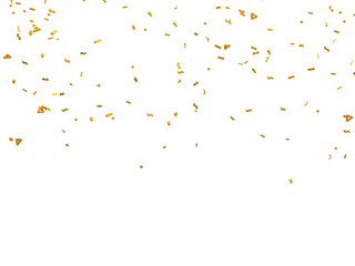 Realistic Golden Confetti and serpentine explosion For The Festival Party Ribbon Blast Carnival Elements Or Birthday Celebration