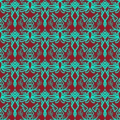 Ikat pattern with color background including repeated shape. hand drawn style with textured lines, for decoration.