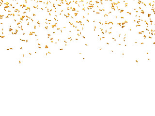 Realistic Golden Confetti and serpentine explosion For The Festival Party Ribbon Blast Carnival Elements Or Birthday Celebration