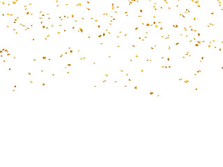 Realistic Golden Confetti and serpentine explosion For The Festival Party Ribbon Blast Carnival Elements Or Birthday Celebration