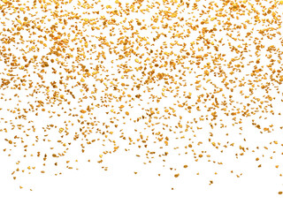 Realistic Golden Confetti and serpentine explosion For The Festival Party Ribbon Blast Carnival Elements Or Birthday Celebration