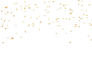 Realistic Golden Confetti and serpentine explosion For The Festival Party Ribbon Blast Carnival Elements Or Birthday Celebration