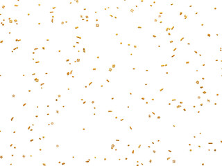 Realistic Golden Confetti and serpentine explosion For The Festival Party Ribbon Blast Carnival Elements Or Birthday Celebration