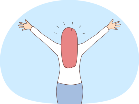 Confident businesswoman welcome new opportunities