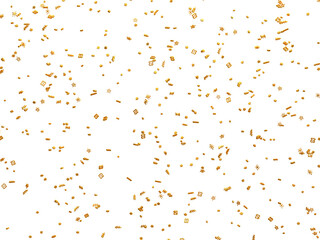 Realistic Golden Confetti and serpentine explosion For The Festival Party Ribbon Blast Carnival Elements Or Birthday Celebration