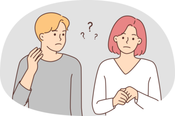 Frustrated couple have misunderstanding
