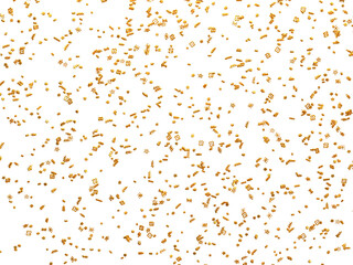 Realistic Golden Confetti and serpentine explosion For The Festival Party Ribbon Blast Carnival Elements Or Birthday Celebration