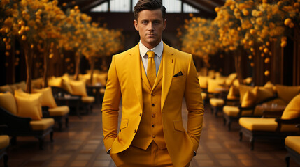 Man in wedding suit.