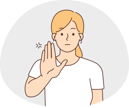 Young woman show stop gesture