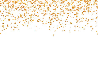 Realistic Golden Confetti and serpentine explosion For The Festival Party Ribbon Blast Carnival Elements Or Birthday Celebration