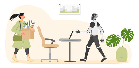 Robot People Recruitment Joint work Office job AI