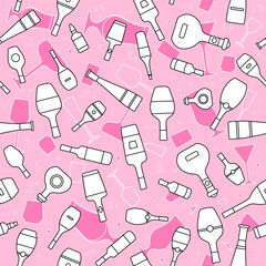 Vector Pattern Bar Party Alcohol Drink Wine Bottle