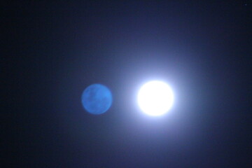 満月　ダブルムーン　二つの月