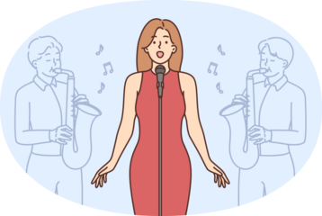Female singer singing on stage