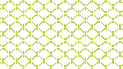 Fototapeta premium Green and white ornament mesh pattern