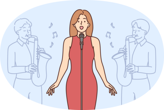 Female singer singing on stage