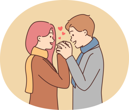 Happy couple hugging showing love