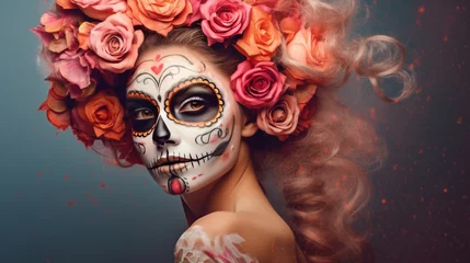 Deurstickers woman in carnival mask © Tom