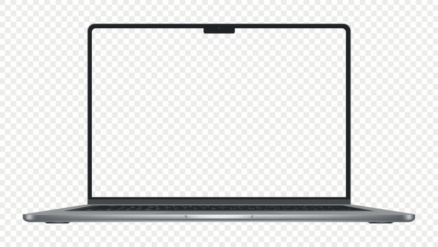 Laptop with transparent screen. Laptop mockup. Stock royalty free PNG