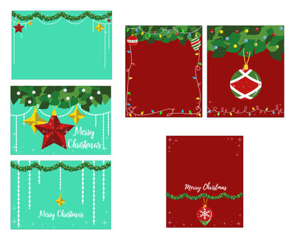 tarjetas navide&ntilde;oas con diferentes tama&ntilde;os y modelos para redes sociales o papeleria impresa