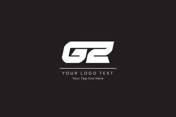 GZ gz letter design logo logotype icon concept with serif font and classic elegant style look vector illustration.