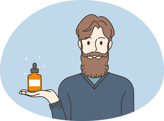 Man recommend beauty product for beard