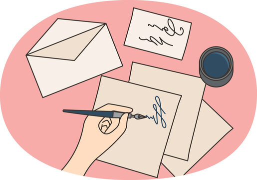 recommend clip art: Person writing letter with pen