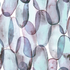 Abstract watercolor ellipses stains color seamless background